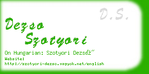 dezso szotyori business card